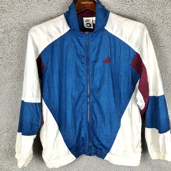 Nike Jackets & Blazers - Nike Womens Vintage 90s Baggy Retro Windbreaker Jacket Blue Purple Swoosh Size M